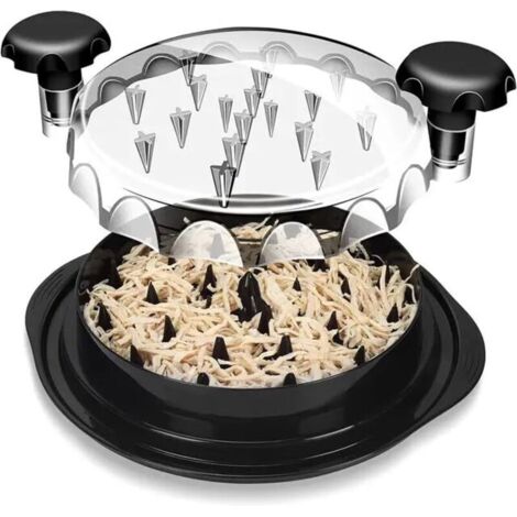 Tritacarne universale per filetti di pollo con spazzola e forchetta, tritacarne visibile, modello standard, nero (1/4)