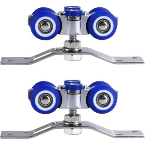 Rullo per porta scorrevole in 2 pezzi, ruota per porta scorrevole in acciaio inossidabile, rotazione a 360°, per porte scorrevoli singole, porte pieghevoli, porte scorrevoli multiple (1/4)