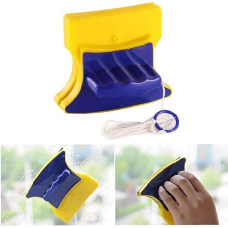 Pulisci vetri magnetico bifacciale con 2 tamponi pulenti, detergente esterno per vetri da 0,1 a 0,3 pollici di spessore (1/4)
