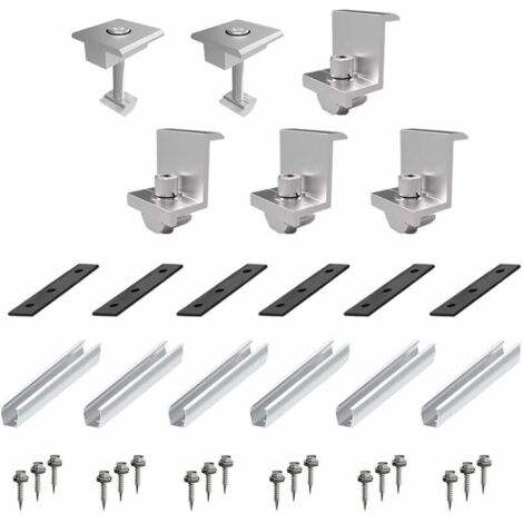 Kit di montaggio per pannelli solari, staffa per pannelli solari, kit di montaggio per pannelli solari, accessori per pannelli solari per impianti solari da tetto, montaggio di pannelli metallici sul
