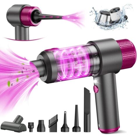 Aspirapolvere per auto potente senza fili 4 in 1, mini aspirapolvere portatile senza fili da 15 KPA, doppio sistema di filtraggio, luce LED