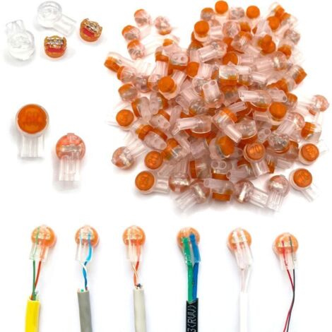 UY2 K2 Confezione da 100 connettori per cavi di rete IDC impermeabili riempiti di gel, doppia lama resistente all'umidità per collegamenti di cavi a bassa corrente