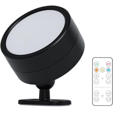Applique decorativa con telecomando. Sorgente luminosa a LED con telecomando e interruttore. Lampada da parete in ABS, nera, 1 lampada. (1/4)
