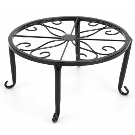 Portavaso in ferro battuto antiruggine, 22,9 cm, nero (1/4)