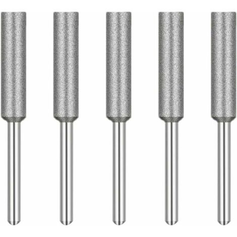 Fresa per affilare motosega, affilatrice diamantata per motosega, testine di affilatura, pietra abrasiva per motosega, 4 mm, per affilatrice per motosega, 5 pezzi