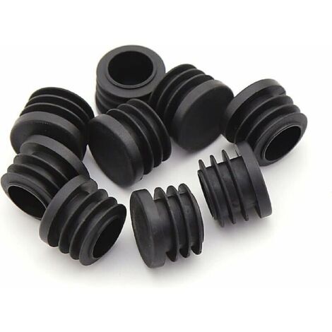 Tappi per gambe di sedie, tappi rotondi in plastica, 30 pezzi Tappi terminali per tubi neri, cursori rotondi per sedie, tappi terminali protettivi per mobili, inserti per coperture di tubi per sedie/g (1/4)