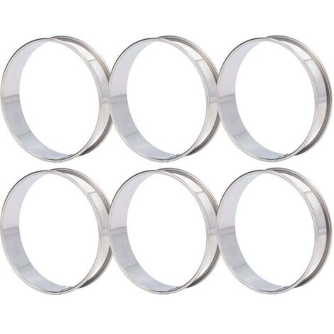 Set di 6 anelli per crumpet a doppio volume, in acciaio inox a sgancio rapido per muffin inglesi, per la cottura in casa, 10 cm/3,9 pollici (1/3)