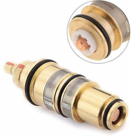 Cartuccia termostatica per doccia con nucleo termostatico, rubinetto per lavabo in ottone di facile installazione, cartuccia termostatica per lavatrice per miscelatore doccia Ba - (1/4)