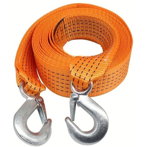 Cinghia di traino professionale da 5 tonnellate – Corda di traino in nylon da 5 m con borsa, per soccorso stradale, garage e uso esterno.