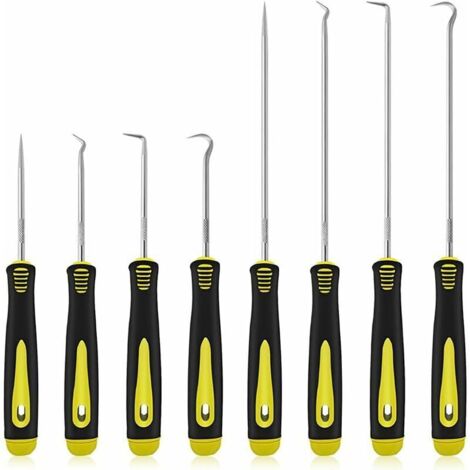 Set di 8 ganci lunghi e corti per la rimozione di tubi flessibili, estrattore di guarnizioni, gancio per O-ring, guarnizione per tubi di aspirazione, strumento per la rimozione di tubi flessibili.
