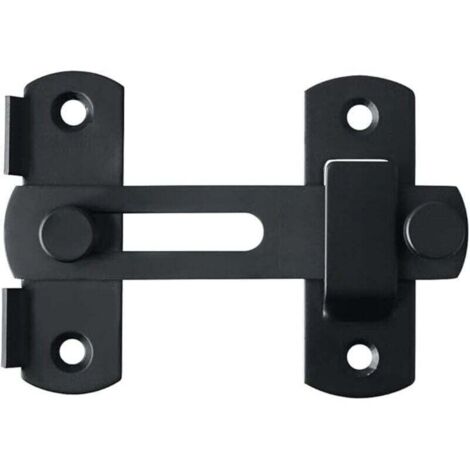 Serratura per porta scorrevole, serratura per persiana, chiavistello, serratura per cancello, catenaccio con viti per porte, finestre, armadi e giardino, finitura in acciaio inox nero opaco (1/4)
