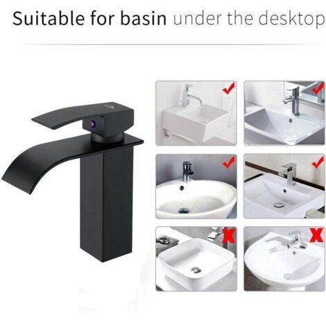 Rubinetti da bagno a cascata per lavello a 3 fori, 4 pollici nero opaco rubinetto per lavabo con scarico pop up, Miscelatore Lavabo Bagno, JC MP SC SB B PB C