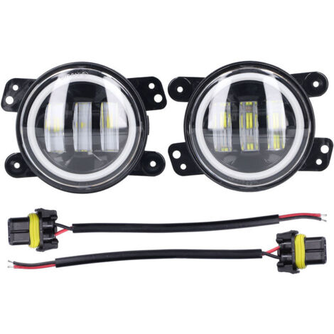 Faro fendinebbia anteriore a LED Angel Eyes da 30W 3000LM 10-30V universale per auto, camion, furgoni e rimorchi