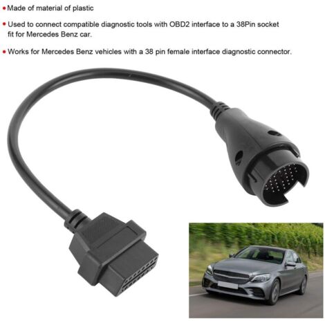 Cavo diagnostico da 38 pin a OBDII OBD2 con connettore adattatore a 16 pin, adatto per Mercedes Benz