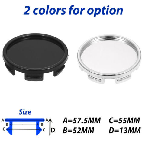 Set di 4 coprimozzi universali in ABS da 55 mm (1/4)