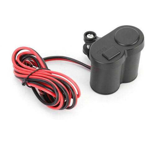 Accendisigari universale 2 in 1 per moto, con porta di ricarica USB e spina impermeabile.