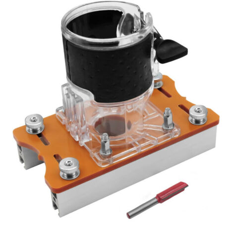 Base compatta 2 in 1 per fresatrice per legno, supporto per scanalatura per fresatrice, adatta per armadi, credenze e mobili.