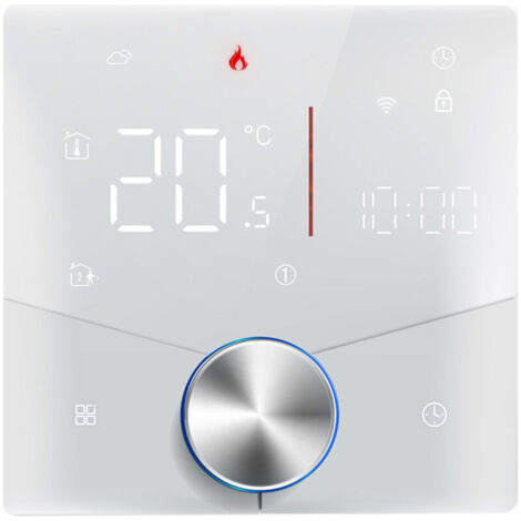 Termostato intelligente Tuya WiFi, controllo vocale, pulsante digitale per l'impostazione settimanale della temperatura con colore di illuminazione variabile per riscaldamento elettrico, compatibile c