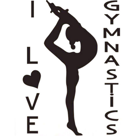 Adesivo "Amo la ginnastica", adesivo decorativo da parete per soggiorno e camera da letto. (1/3)