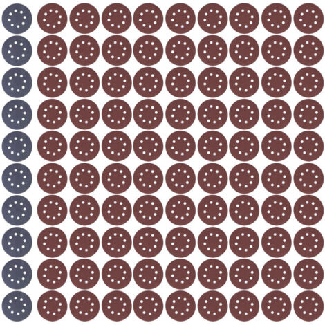 100 fogli di carta vetrata rotonda da 5 pollici, con grane 80, 180, 240, 320, 400, 800, 1000, 1500, 2000 e 3000, adatti per pareti in pelle. (1/4)