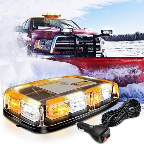 Luci stroboscopiche da tetto da 12 pollici, 48 LED, luci di emergenza, barra lampeggiante a LED, montaggio magnetico, 12V/24V, per auto, camion, trattori, spazzaneve, veicoli da costruzione