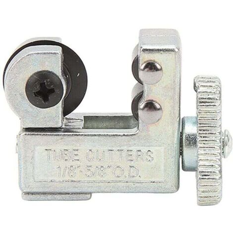 Tagliatubi per tubi da 3 mm a 16 mm di diametro. Migliora l'efficienza lavorativa. Colore argento. Adatto per tubi in rame, alluminio e PVC. (1/4)
