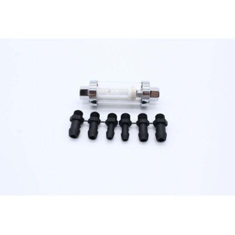 Raccordi universali 3/8" 1/4" 5/16", filtri carburante in linea riutilizzabili in vetro cromato (1/4)