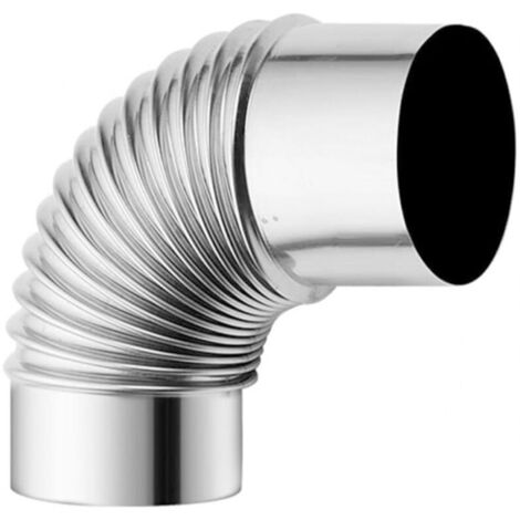 Camino per stufa a legna in acciaio inox da 60 mm, adattatore a gomito a 90° per tubo di scarico fumi, tubo di scarico fumi esteso, tubo di scarico fumi per campeggio (1/4)