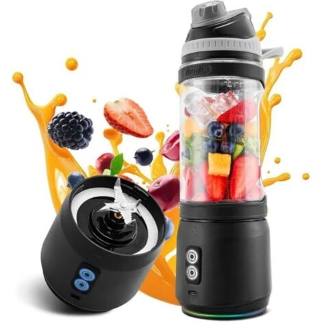 Frullatore portatile da 700 ml con 2 modalità e batteria da 6000 mAh, ideale per preparare smoothie e milkshake con 6 lame. (1/4)