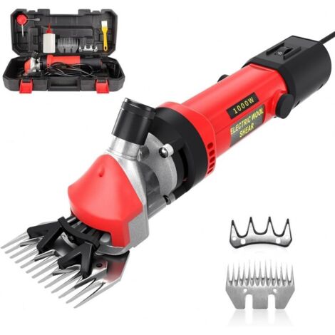 Tosatrice elettrica per pecore da 1000 W, macchina tosatrice per pecore con 6 velocità regolabili, tosatrice professionale per animali, lana, capre, con custodia per il trasporto (rossa)