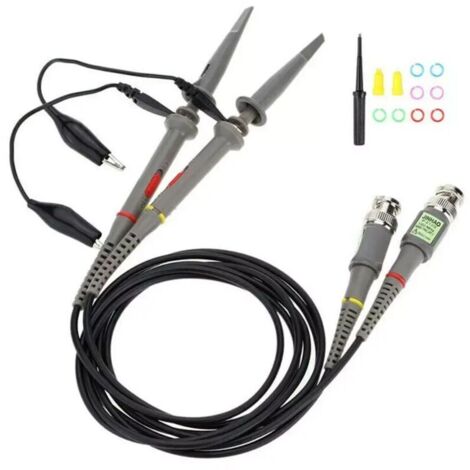 Set di 2 sonde per oscilloscopio P6100 da 100 MHz commutabili 10:1 e 1:1 per Gutter Atten Owon Siglent (1/4)