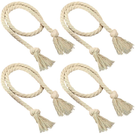 fermatende in cotone, fermatende in corda di canapa intrecciata a mano, fermatende in corda per decorazione domestica, hotel e ufficio (beige) (1/4)