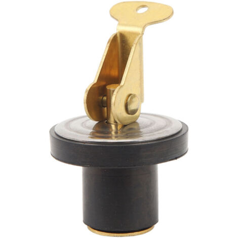 Tappo di scarico a compressione in ottone, resistente, antiruggine e a tenuta stagna, per lavelli, travi e vasche per il pescato su barche e navi. Diametro: 15,7 mm (5/8 di pollice). (1/4)