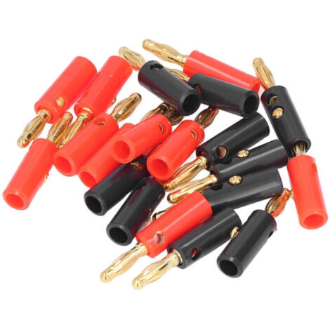 20 connettori a banana placcati in oro da 4 mm per cavi altoparlanti, universali a vite per sistemi audio per auto.