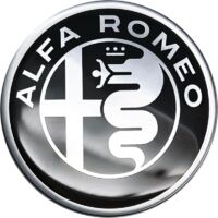 Adesivo con logo Alfa Romeo 3D, bianco e nero, 40 mm