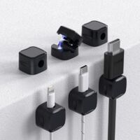 Set di 6 clip magnetiche per cavi, organizer per cavi sotto la scrivania, organizer adesivo per cavi per casa, ufficio, telefono, auto, parete, scrivania e comodino