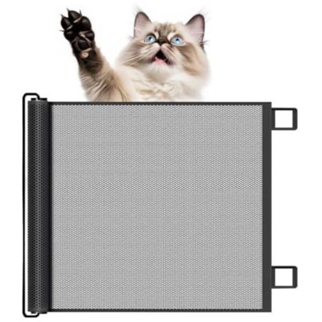 Einziehbares Sicherheitsgitter für Babys und Hunde, ausziehbares Sicherheitsgitter, Hunde- und Katzenschutzgitter für Treppen, Flure, für den Innen- und Außenbereich – Schwarz, 110 x 78 cm (1/4)