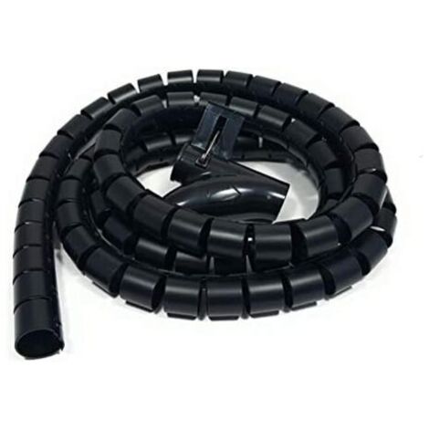 m Kabelkanal für den Schreibtisch, Kabelschutzschlauch, Aufwickelschlauch, flexibler Spiralschlauch, geeignet für 22-mm-Kabel – Schwarz (1/5)