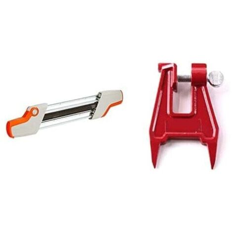 56057504303 2-in-1 Kettensägenkettenfeilenhalter 3/8" P Ø 4,0 mm & Oregon 26368A Kettensägenklemme (1/4)