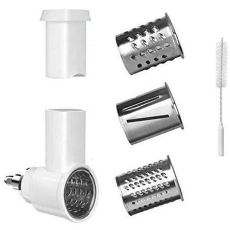 Gemüseschneider-Aufsatz für KitchenAid Küchenmaschinen, Käsereibe, Gemüsereibe mit 3 Edelstahlklingen, Gemüseschneider- und Reibeaufsatz
