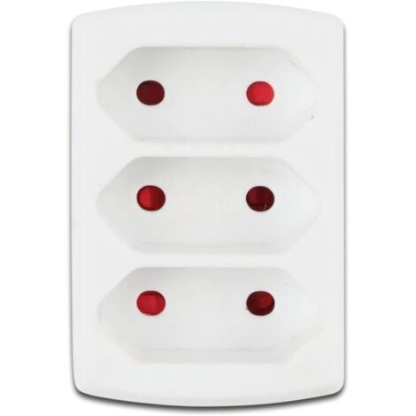 3-Wege-10A-Adapter, Farbe Weiß, ideal zum Anschluss mehrerer elektrischer Geräte in Haushalten und Büros. (1/2)
