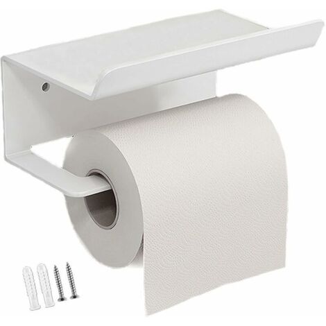 Toilettenpapierhalter, Handtuchhalter aus Edelstahl mit Ablage für Mobiltelefone, Toilettenpapierhalter mit Ablage für Bad und Küche (1/4)