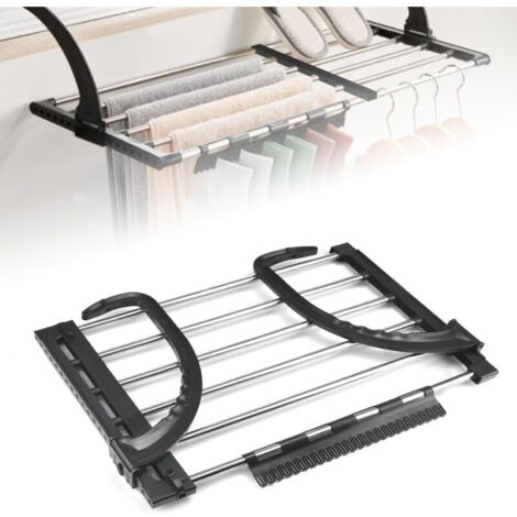 Wäschetrockner, Hängender Wäscheständer aus Edelstahl, Ausziehbar von 51 bis 95 cm, Heizkörpertrockner, Faltbarer Wäscheständer, Balkon-Wäscheleine zum Trocknen nasser Kleidung (1/4)