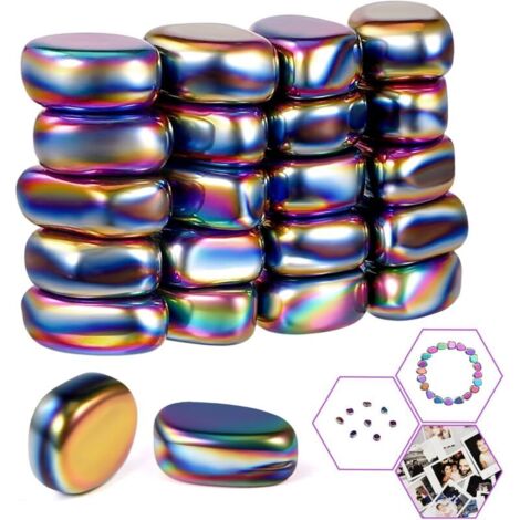 20 Hämatit-Magnete, Magnetstein-Set mit Schnur, Magnetisches Schachspiel, für Meetings, Büro, Reisen, Partys, Camping (Farbe) (1/4)