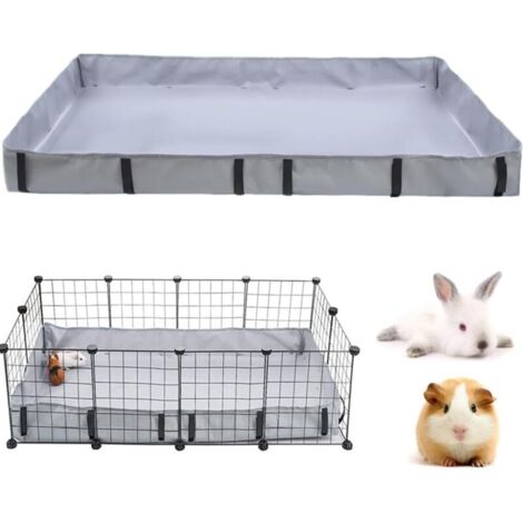 Wasserdichte Käfigmatte aus Oxford-Gewebe für Meerschweinchen, waschbare Urinunterlage für Käfige (Käfig nicht enthalten), Ersatz-Käfigeinlage, Urinunterlagen für Kaninchen und Hamster (Grau)