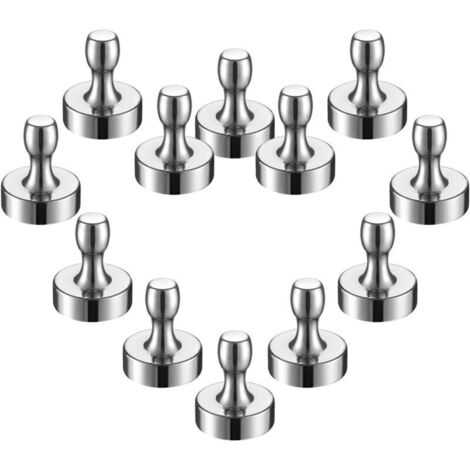 Superstarke Kühlschrankmagnete, große magnetische Reißzwecken für Küche, Kühlschrank, Büro, Whiteboard, Pinnwand, 12 x 16 mm, 12 Stück (1/4)