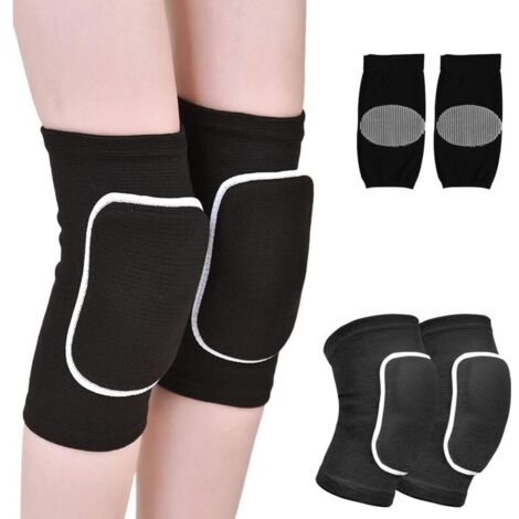 Paar Tanz-Knieschoner und 1 Paar Sport-Knieschoner, flexibel und atmungsaktiv, schützende Knieschoner, Tanz-Knieschoner, für Damen und Herren, schwarz (1/4)
