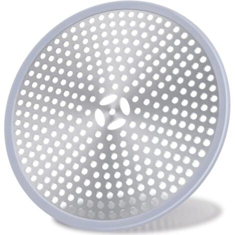 Duschablauf, Haarfilter, Duschablaufsieb, Haarfänger für die Dusche, Spülbeckenablaufabdeckung, Haarfänger für den Duschablauf – Silber, Edelstahl und Silikon 1 (1/4)