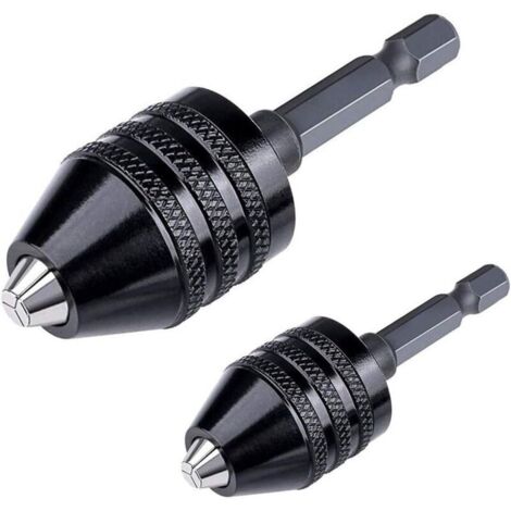 Set aus zwei 1/4"-Sechskant-Bohrfuttern mit schlüssellosem Schnellwechseladapter, Konverter und Bohradapter (0,3–6,5 mm, 0,3–3,6 mm) – Bohrmaschine (1/3)