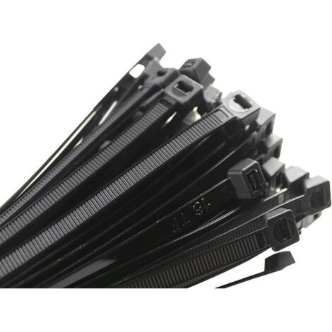 Kabelbinder 200 x 2,5 mm, Kabelbinder, Rilsan Nylon-Kabelbinder, 200 mm Kabelbinder, Schwarz, Packung mit 1000 Stück. (1/4)